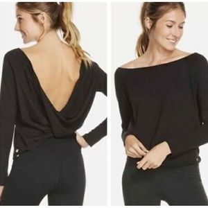 Fabletics Switchback Long Sleeved Tee In Black